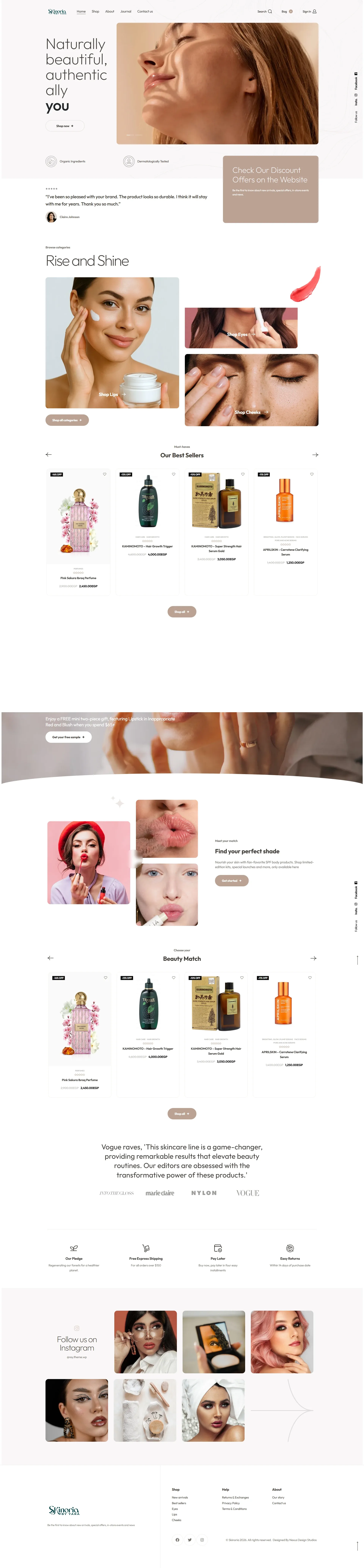 Skinoria – Premium Skincare eCommerce Experience
